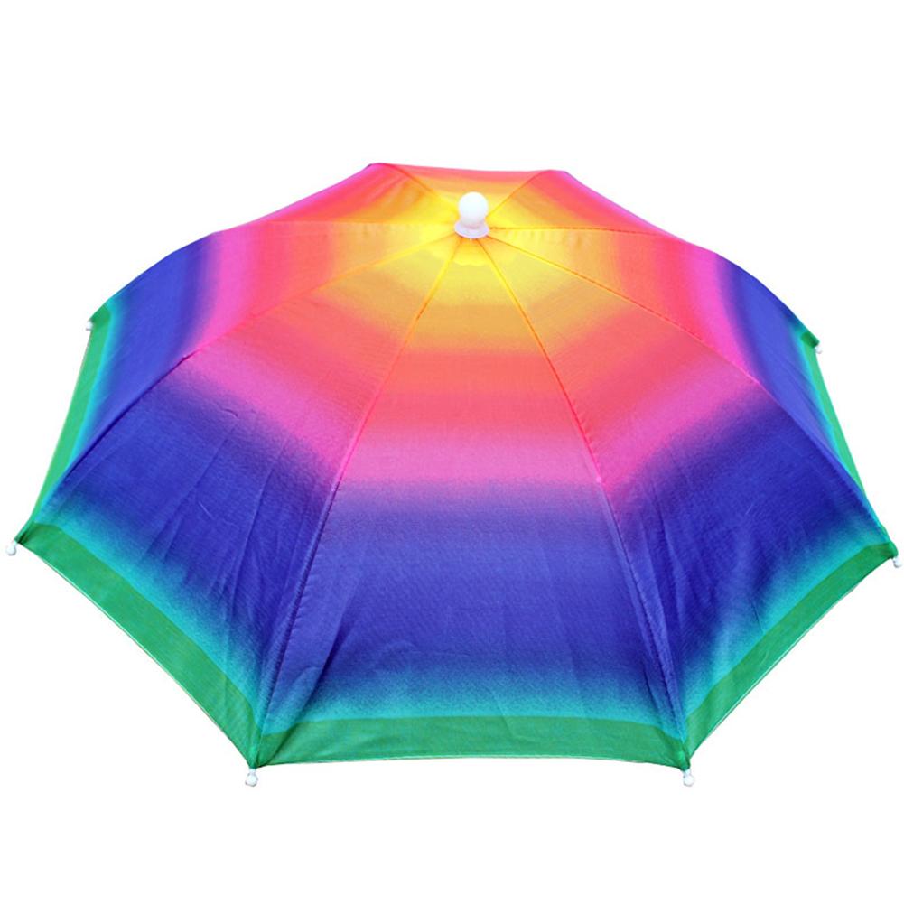 Portable Rain Umbrella Hat Army Green Foldable Fishing Headwear Cap Outdoor Sun Shade Waterproof Camping Beach Head Hats