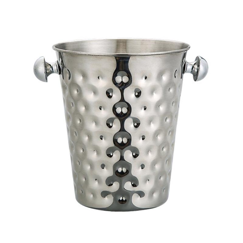 

Hammer Pattern Beverage Tub Stainsless Steels Ice Buckets Drink Coolers Beverage Tub Champagnes Bucket for Restaurant срібний