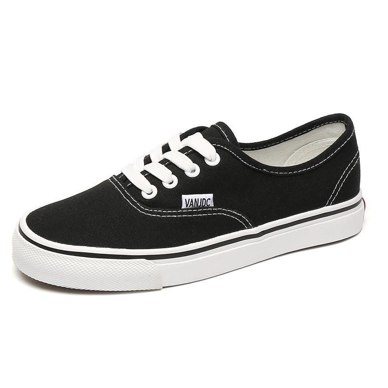 2025 Herbst Damen Canvas Sneakers: Neue lässige Sportschuhe im koreanischen Stil für Streetstyle und Laufen 40 schwarz