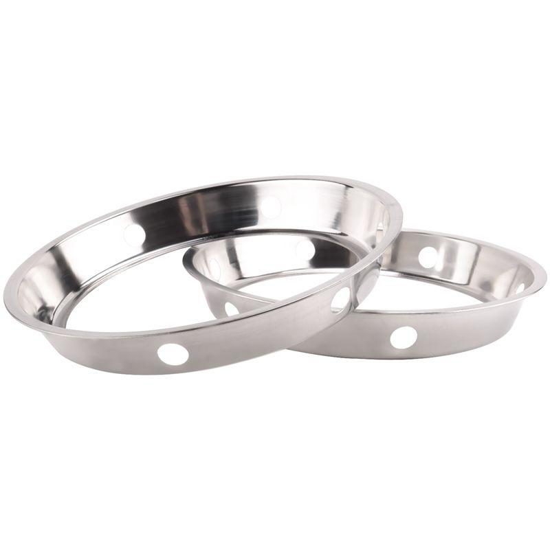 

AEE2-2PCS Stainless Steel Wok Ring Metallic Round Bottom Wok Rack 10.43X11.8Inch Universal Size Inch For Gas Stove Fry Pans серебряный