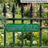 2D Flat, Vintage-Style Metal Wall Sign Aluminium Decorative Sign Says Camping Rules. - Rustic Decor for Home, Office, Cafe, Or Garden - Perfect Gift