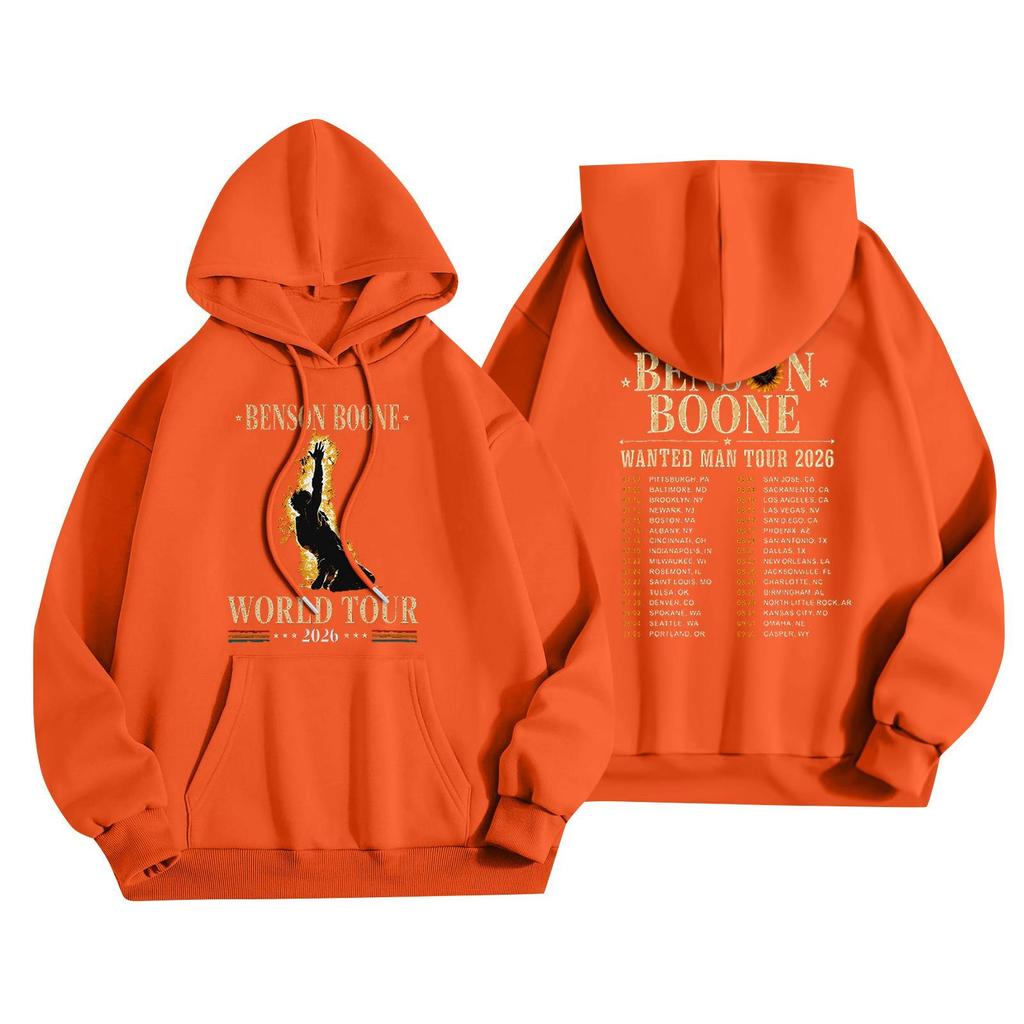 Unisex Casual Hooded Pullover Sweatshirt Long Sleeve Loose Fit Letter Print