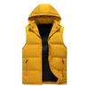Gilet con Cappuccio da Uomo Casual Senza Maniche Giacca Imbottita Coppie Cappuccio Staccabile Tasche con Zip Piumini Uomo Capispalla