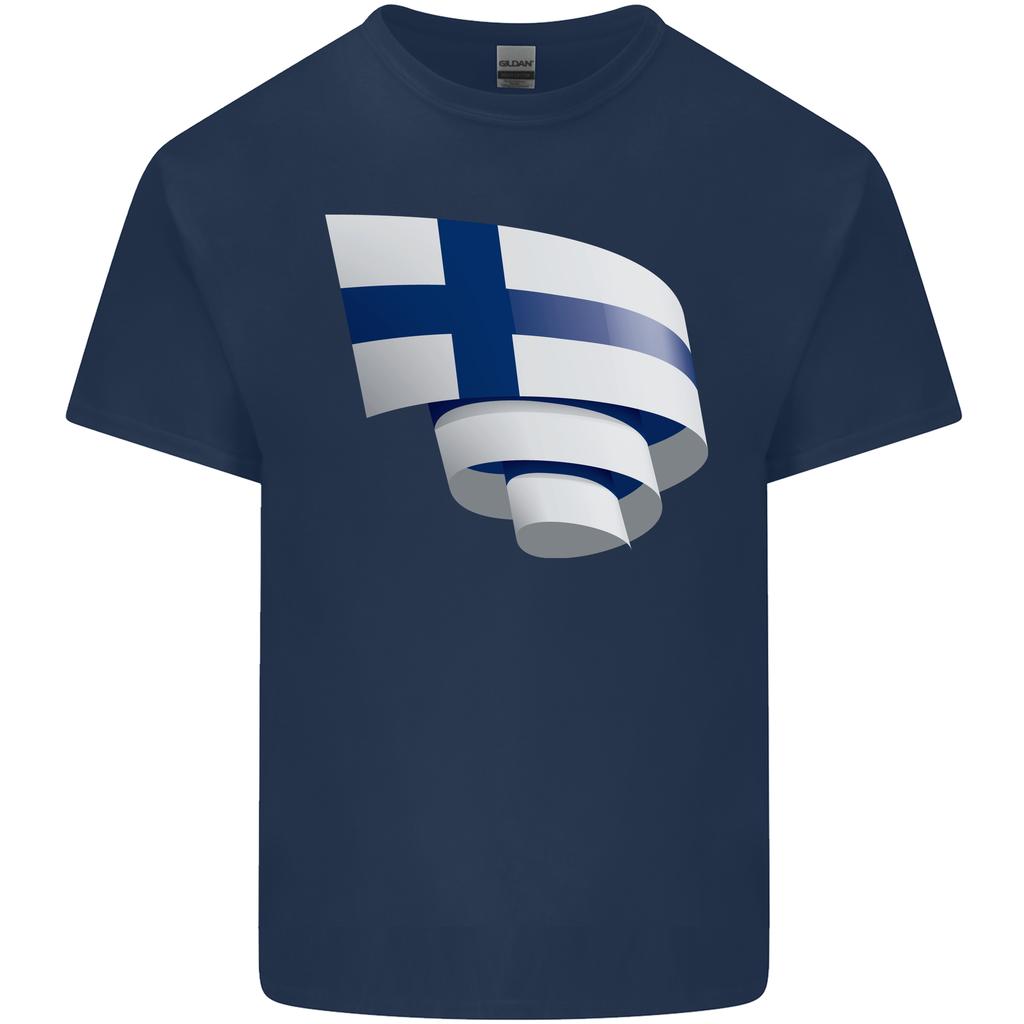 Curled Finland Flag Finnish Day Football Unisexs Light Cotton TShirt