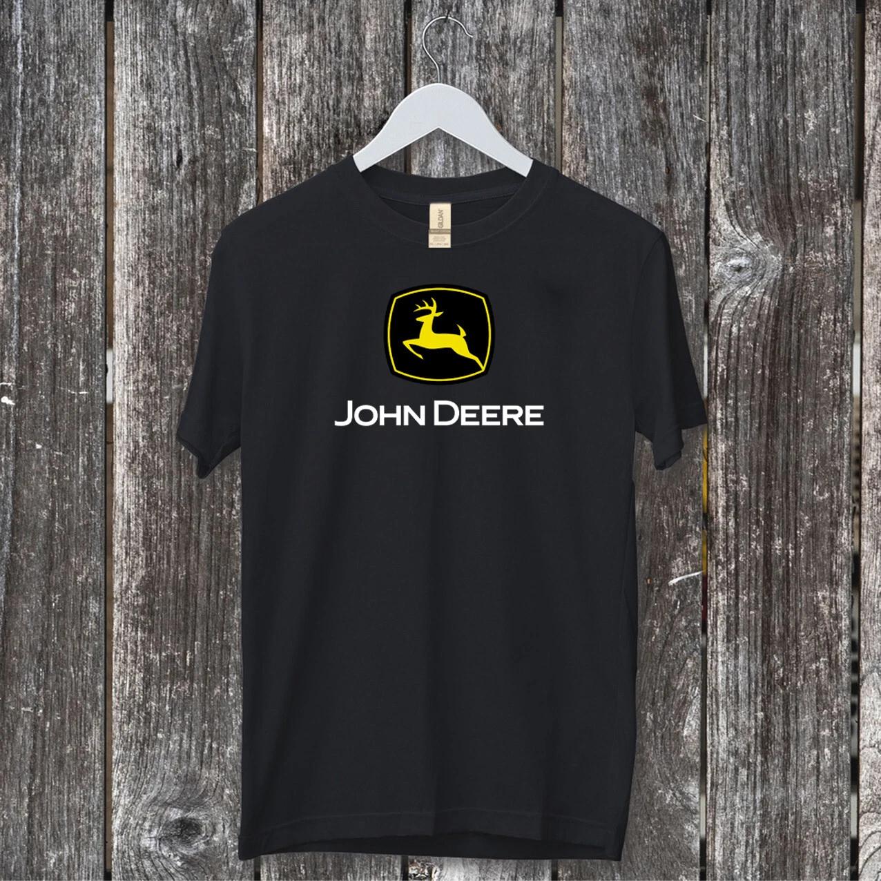 

John Deere logo transportation T shirt comfortable heavy cotton black size 2XL 4XL