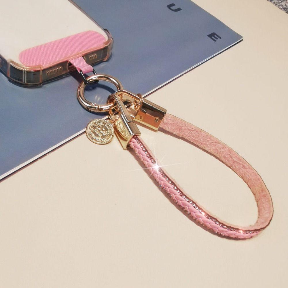 PU Leather Leather Wrist Mobile Phone Lanyard Phone Anti-loss Sling Lanyard  Female Lady Girl