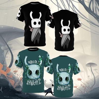 Süße Hollow Knight Charakter Grafik T-Shirts Herren Lässig Locker Kurzarm T-Shirt Harajuku Personalisierte Streetwear Kinderkleidung