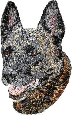 Holländischer Schäferhund, Dutch Herder - hundförmiger Aufnäher, gestickter Aufnäher, einzigartige Dekoration für Art-Dog Rucksack