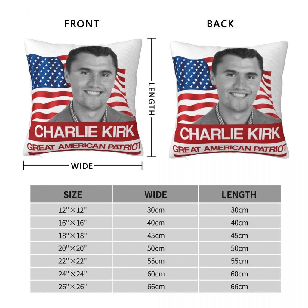 Charlie Kirk Kissenbezug Bedruckter Polyester-Kissenbezug Dekor Kissenbezug für Sofakissen Zuhause Mit Reißverschluss 45*45cm