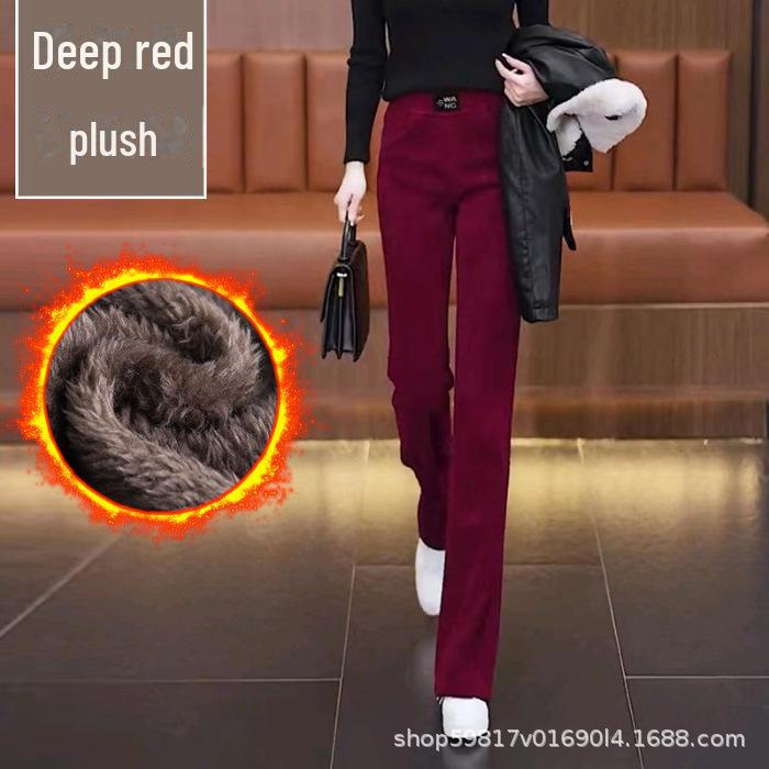 2024 Autumn/Winter Velvet High Waist Slim Flared Pants
