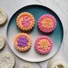 150g Plastic Material Dessert Mold Flower Shape Stamps Moon Cake Moulds for Mid-Autumn Festival DIY Baking Dessert Use