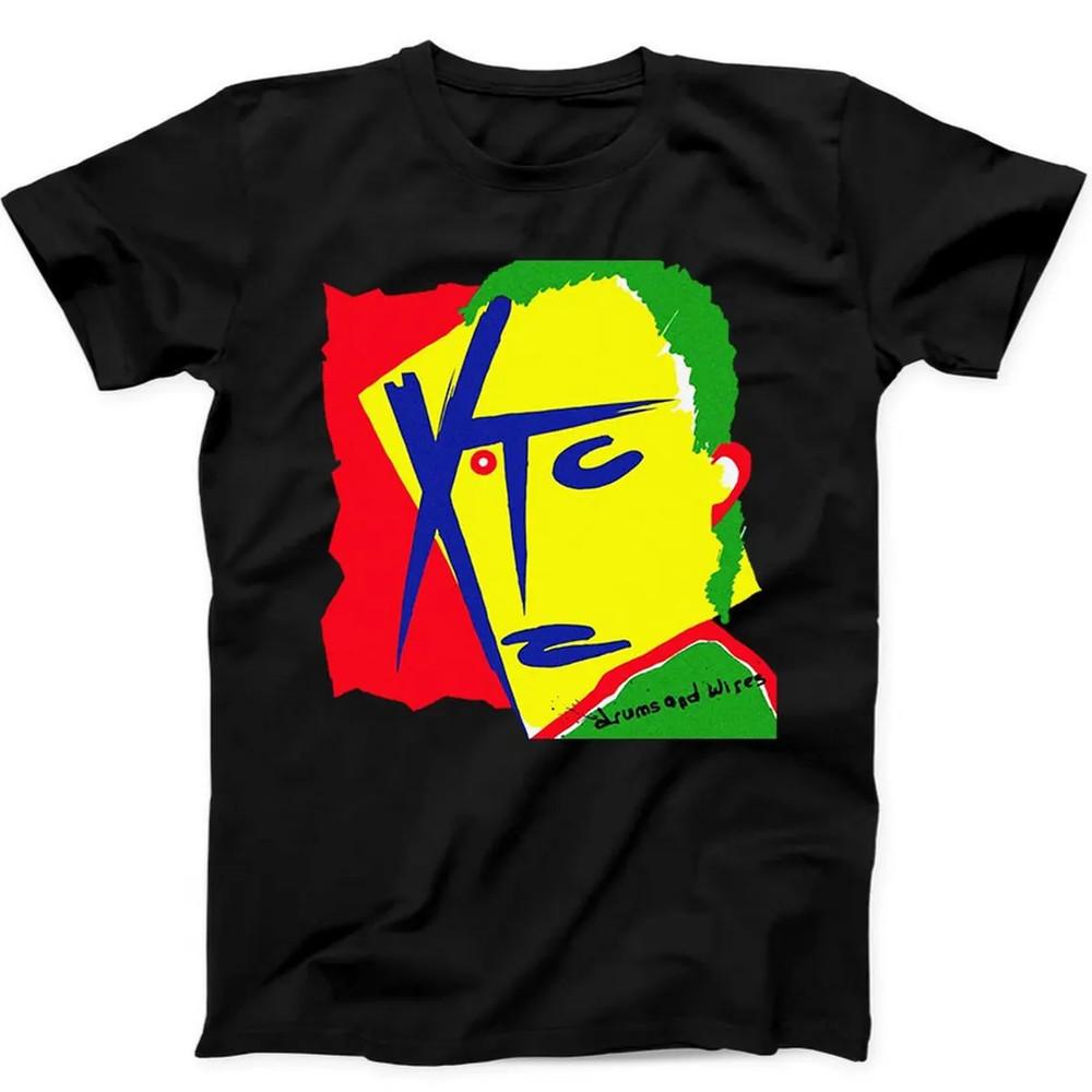 Vtg XTC Band DRUMS AND WIRES Cotton Black T Shirt Full Size For men TR207 Unisex T-Shirt XXXXL