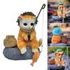 Small Fishing Cats Decoration Miniature Resin Animal Figure for Living Room Study or Office Use Balcony Ornament