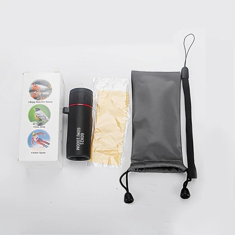 60X21 Mini-Monokular-Teleskop HD 10000 Meter Tragbares hochwertiges Okular-Fernglas FMC in der Tasche für Outdoor-Camping