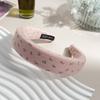 New Floral Bowknot Hairbands for Women Girls Korean Hair Accessories Sponge Soft Sweat Flower Bows Wide Hoop Headband Bandana
