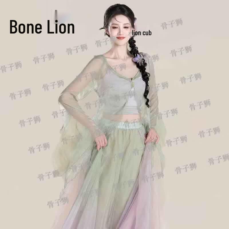 Elegant Gradient Gauze Classical Dance Suit