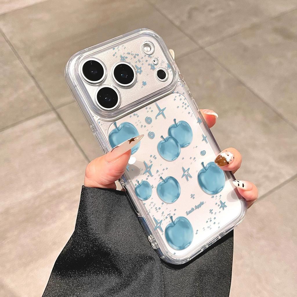 Applicable to iphone17pm blue iPhone case 16pro transparent 15/14 small fresh 13 Apple 12 soft case