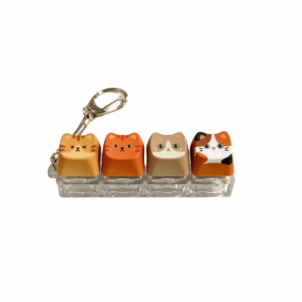 Süße Katze Tastatur Fidget Schlüsselanhänger Fingerknopf Tastenkappe Mechanische Tastenkappe Schlüsselring Anhänger