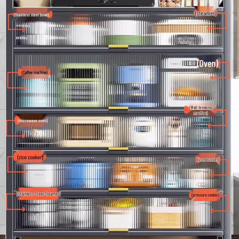 

6-Tier Carbon Steel Kitchen Storage Rack with Casters
