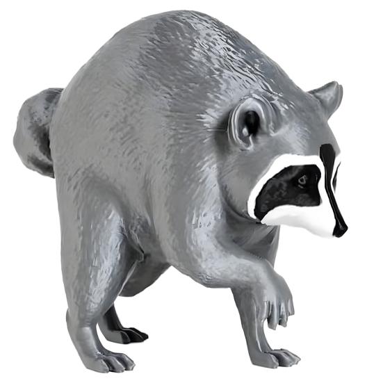 Fine Craftsmanship Ornaments 3D Printed Raccoon Figurine, Realistic Animal Statue, Decorative Desktop Ornament Durable Pla for Home Living Room