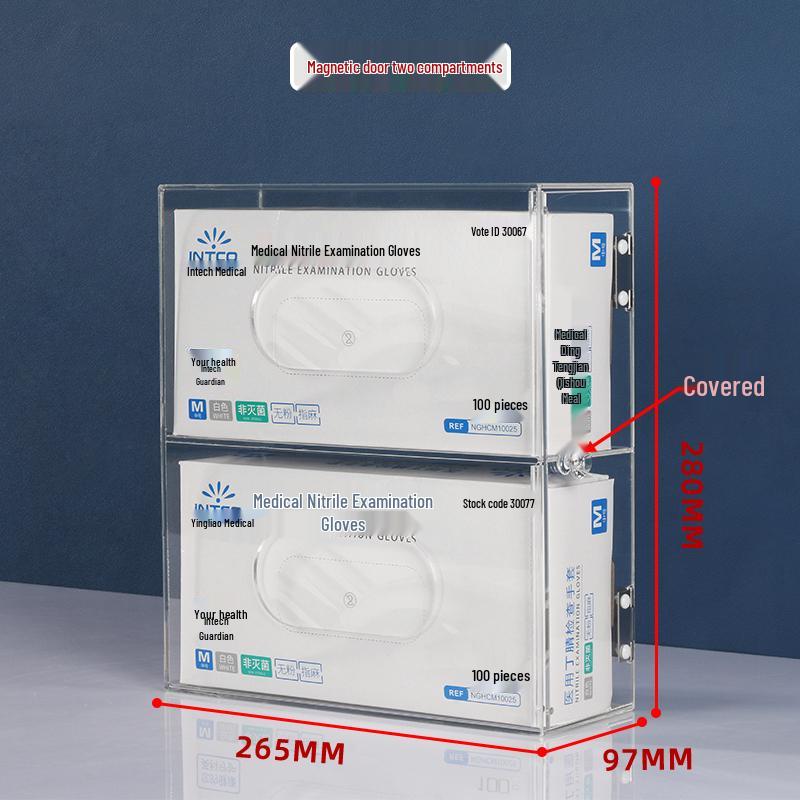 Punch-Free Wall-Mounted Acrylic Storage Box for Hats, Shoes, Gloves, and Masks