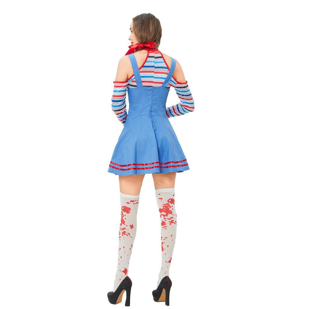 Circus Clown Female Costume Halloween Adult Costume Cos Horror Ghost Baby Maid Dress Revival Doll