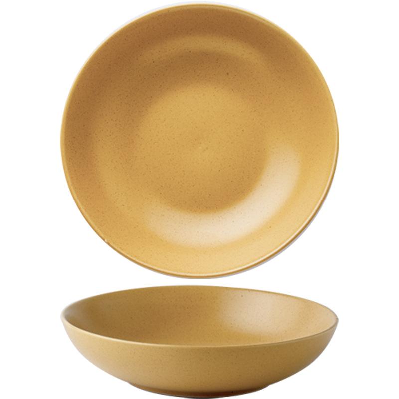 Aike Vegetable Bowl 8-Inch Matte Deep Plate, Characteristic Sesame Glaze Ceramic Bowl, High Value Aike Soup Plate Export