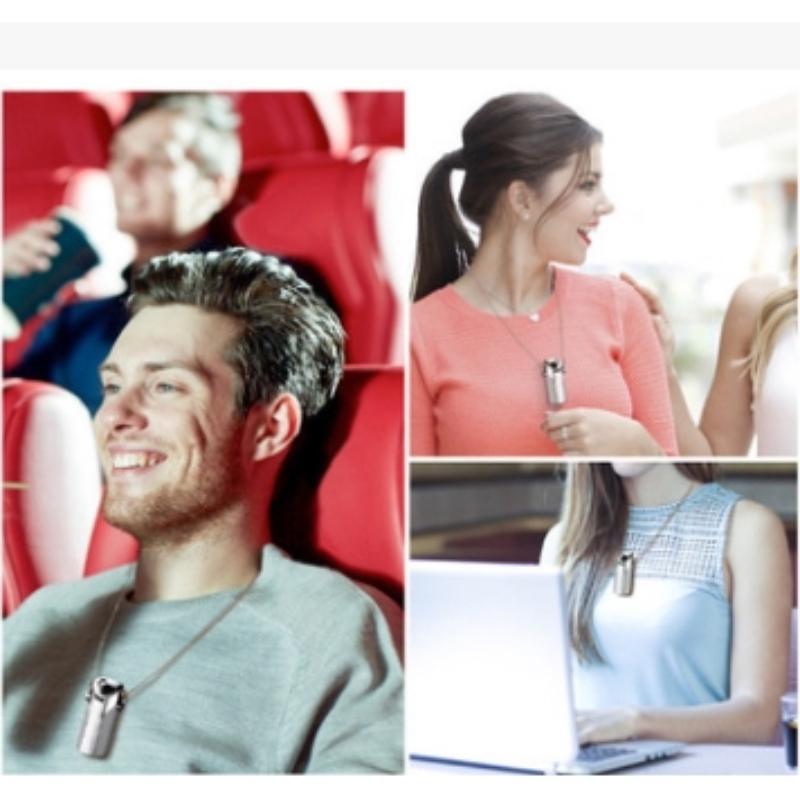 White/Sliver Portable Air Purifier USB Wearable Necklace Negative Ionizer Anion Personal Air Purifier Cleaner Air Freshener