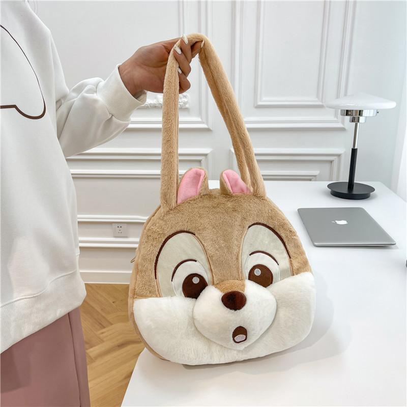 Handbag Shoulder Single Plush Cartoon Squirrel Womens Bag Cute Birthday Gift