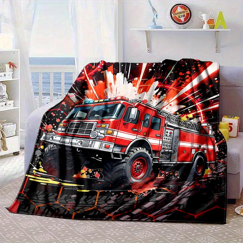 Electric Monster Truck Art Blanket Flannel Blanket for bed, sofa, Camping, Hiking, Picnic Essentials, gift for family Fan gifts