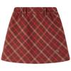 Mucmukn Girls' Festive Red Plaid Padded A-Line Skirt
