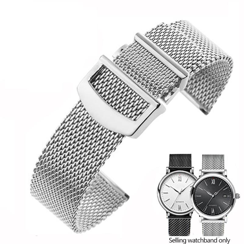 20mm 22mm Milanese Stainless Steel Mesh Watchband For Omega Seamaster 300 007 I-WC PORTOFINO FAMILY Series Folding Clasp Strap
