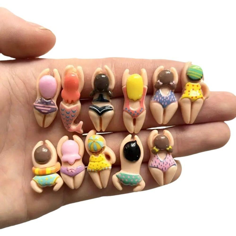 11pcs Cartoon Magnetic Fridge Sticker Swimmers Mermaid 3D Refrigerator Stickers Cute Magnetic Resin Fridge Sticker Kitchen