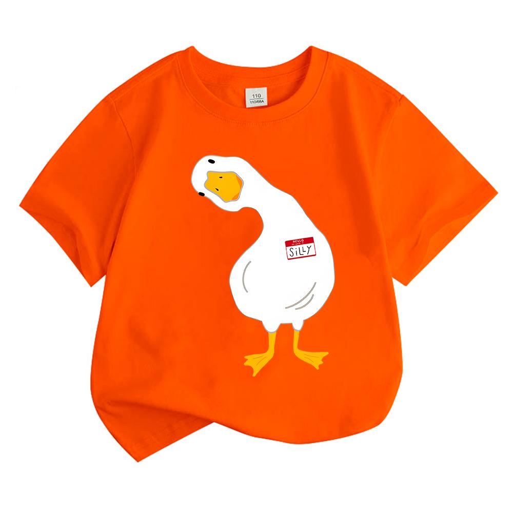 Funny Cartoon Quack Duck Printing Children T-shirt Summer Leisure Duck Kids Tshirt Soft Cotton Boys Girls Short Sleeve Tshirt
