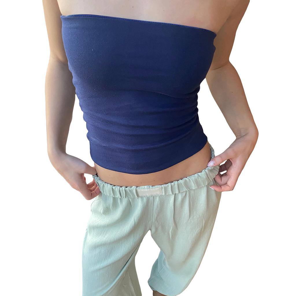 Women's Crop Tube Tops Tight Fitted Sleeveless Strapless Off Shoulder Backless Tops Shirt for Party Club Cocktail