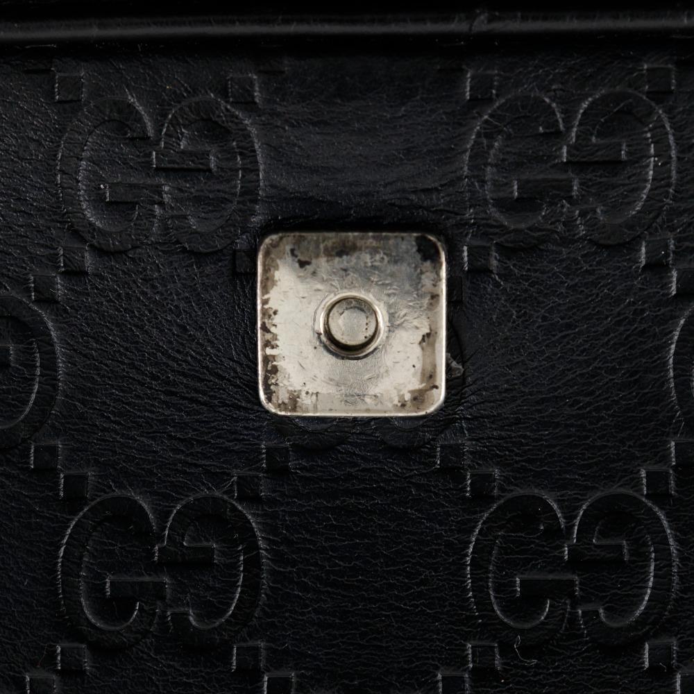 Gucci Messenger-Umhängetasche 145844 GG schwarz Sima-Leder Herren Gebraucht