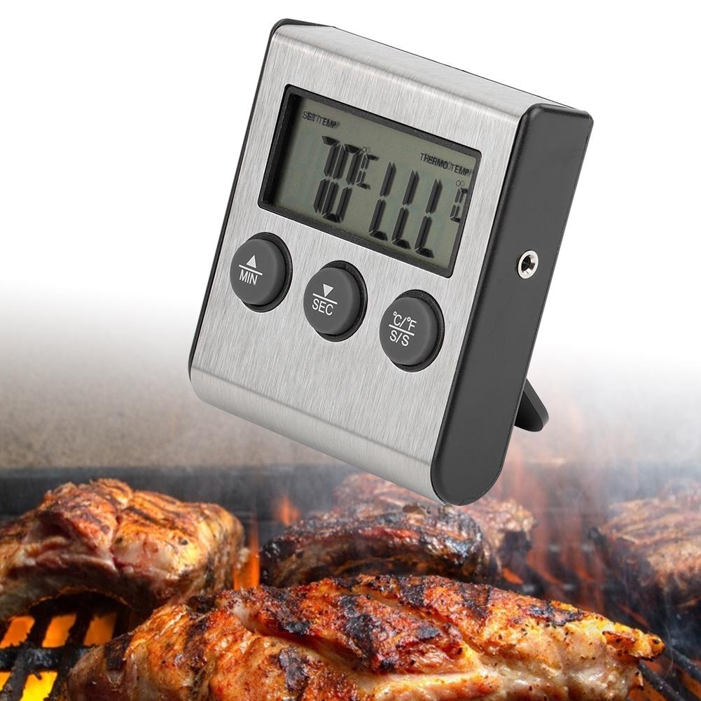 BBQ teplomer na mäso, jedlo, varenie, sonda, teplomer s časovačom, nástroj na meranie teploty