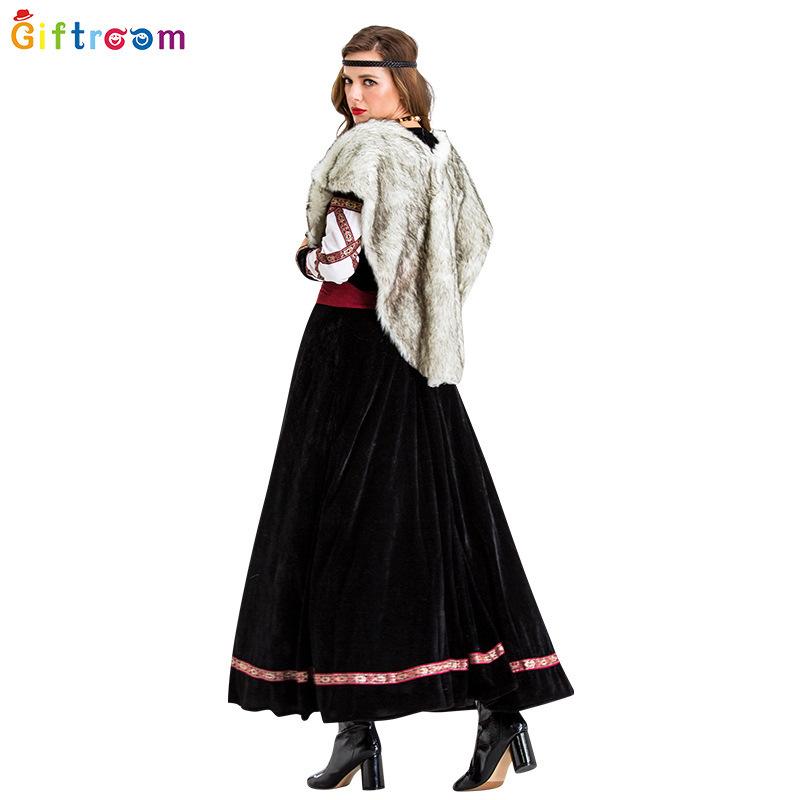 Polyester Vintage Beautiful Christmas And Halloween Dress For Womens Stage Outfits