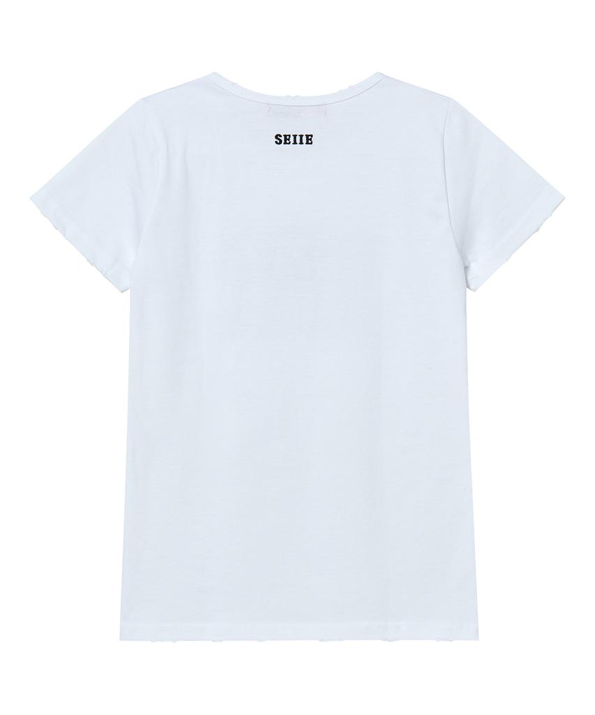Seie Stamp Destroyed Damage Tee White
