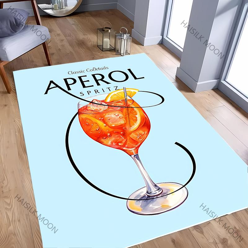 A-Aperol Rug for Bedroom S-Spritz Theme Carpet for Teens Office Area Large Decor Carpet for Dining LivingRoom Playroom Floor Mat