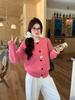 Damen Plus Size Süßer Gestrickter Pullover im Koreanischen Stil mit Quadratischer Schnalle