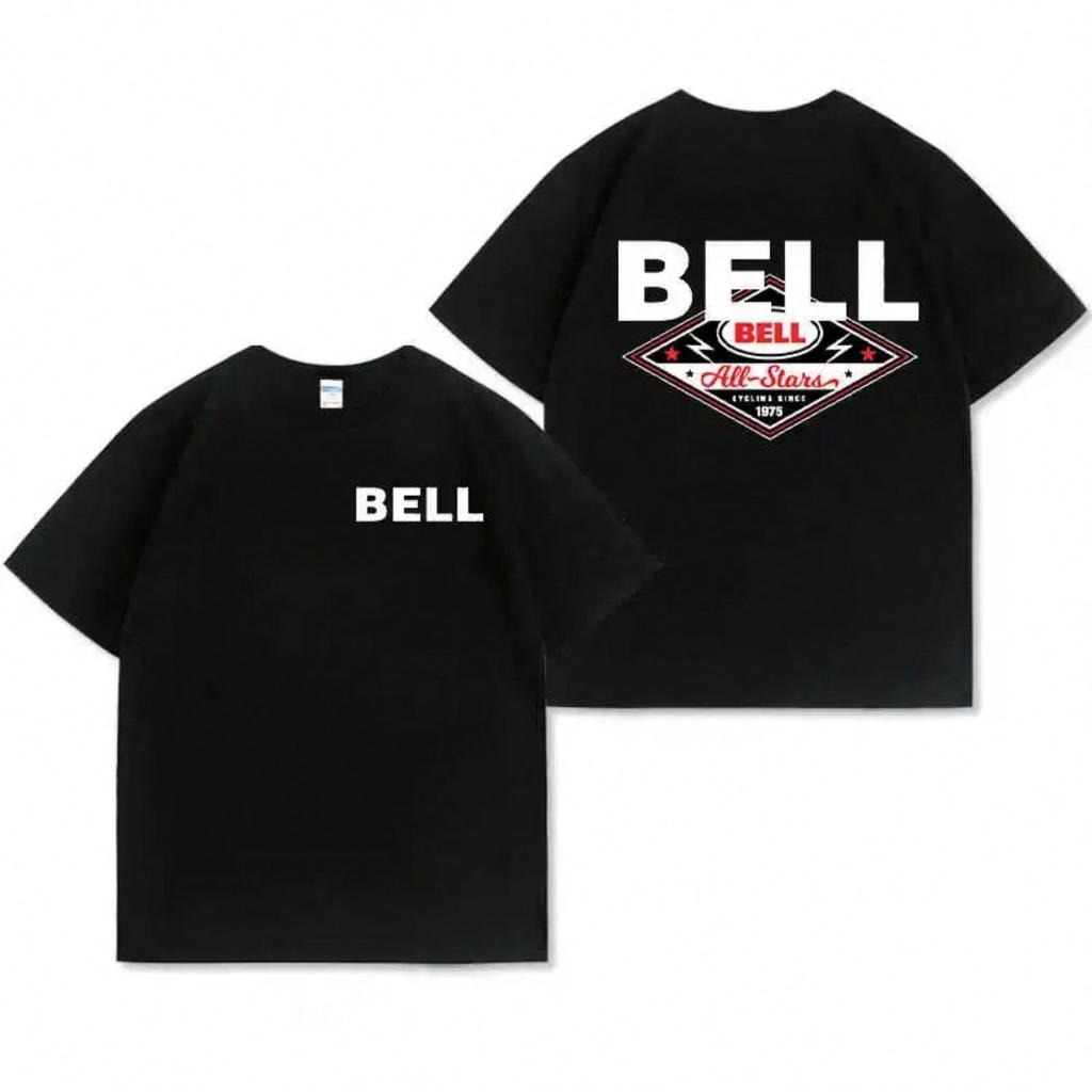Bell Helmet Logo Motorcycle Racing Clothes Summer Short-Sleeved Casual Loose T-Shirts For Unisex And Wounisex