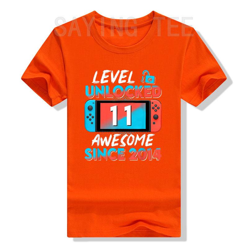 11 Years Old Clothes 11th Birthday Sons Gifts Gamer T-Shirt Level 11 Unlocked Awesome Since 2014 Gaming Controller Saying Tee