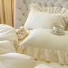 SOLSTICE 2-Piece Quilted Ruffled Pillowcase Set Soft Cotton Covers 48x74cm Rectangle for Bed Deep Sleep