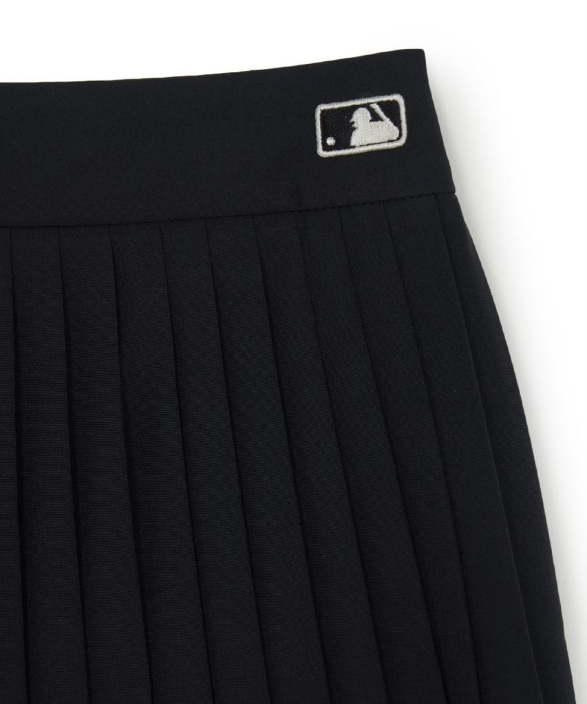 Emelbi Women'S Varsity Sporty Pleated Mini Skirt Ny (Black)