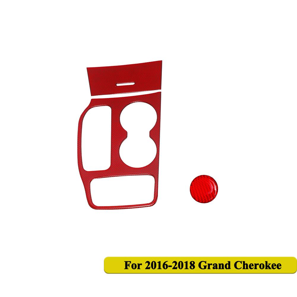 Gear Shift Panel Cover Carbon Fiber For Jeep Grand Cherokee 2011-2015 2016-2018 Switch Knob Cover Trim Car Stickers Accessories