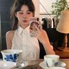 Summer High-end Sleeveless Shoulder-cut Short Shirt Women's Design Sense Niche Slim Temperament Short Top