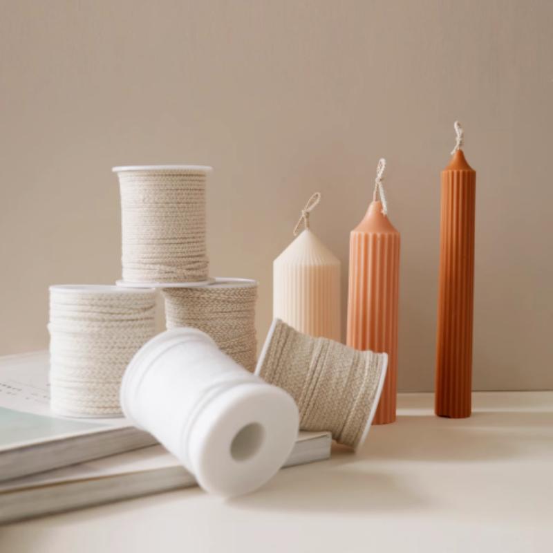 50/61 Meter Cotton Candle Wick 21-45 Thread Low Smoke ECO-friendly Wicks DIY Whole Roll Roller Degreased Cotton Candle Wick