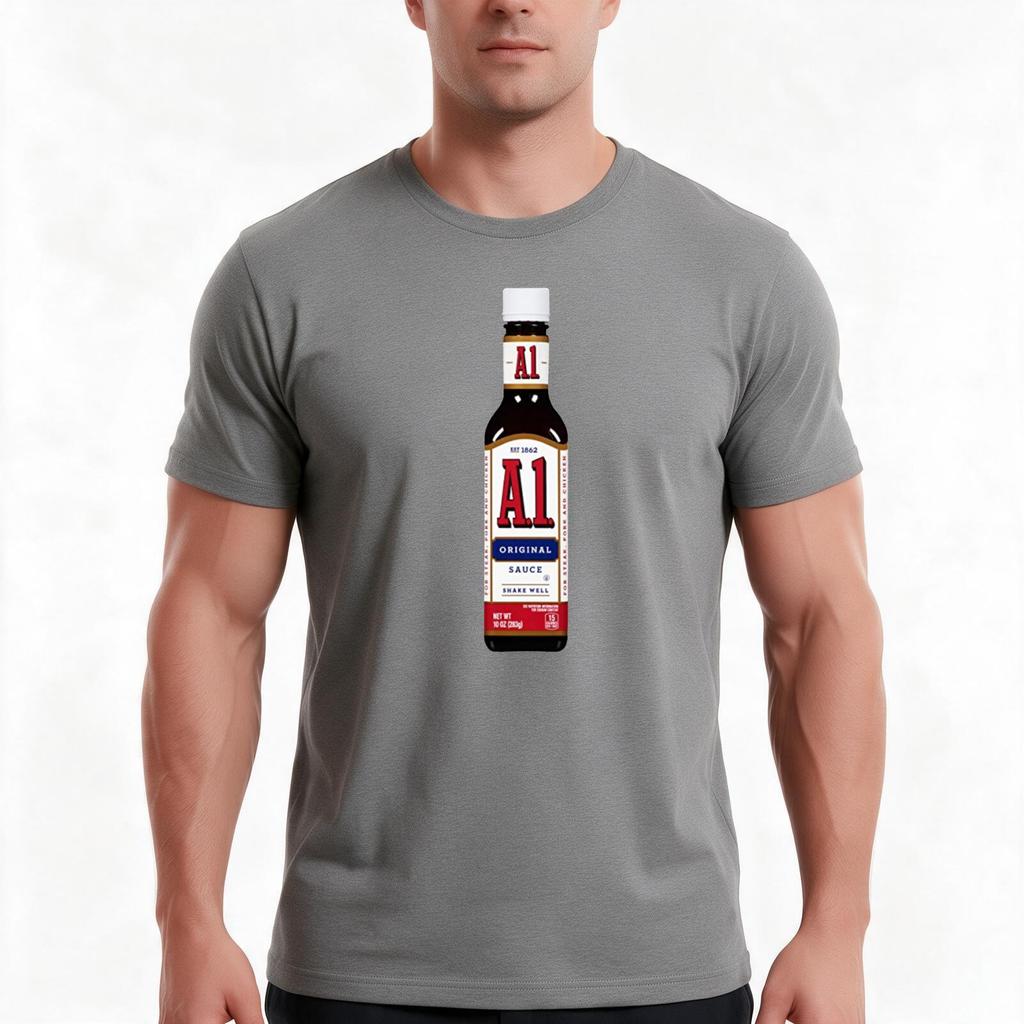 A1 Steak Sauce Tshirt Summer Casual Cotton Tee Oversized Streetwear Tops Vintage Graphic Print Loose Fit Short Sleeve