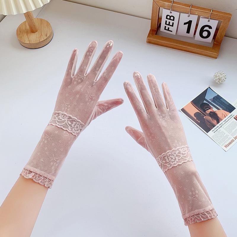 Sunscreen gloves summer thin ice silk UV protection